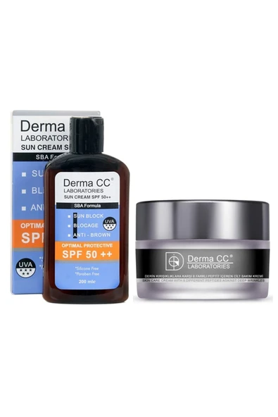DERMA CC LABORATORIES Anti Brown Güneş Kremi Spf50++ 200 Ml + 8 Peptit Içeren Kırışıklık Kremi 50m ürün görseli 1