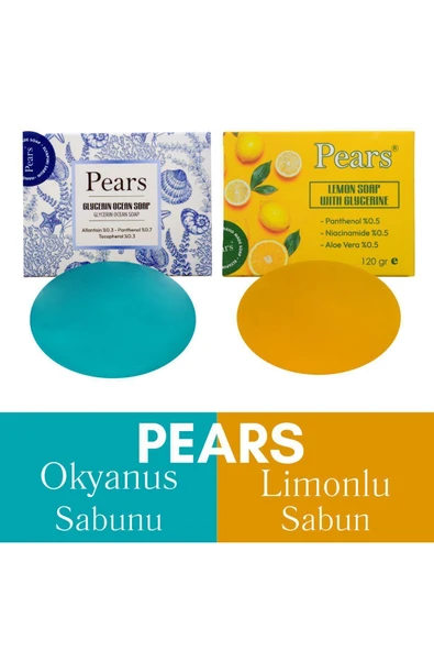 PEARS Gliserinli Okyanus Sabunu 120 gr + Pears Gliserinli Limon Sabunu 120 gr ürün görseli 1