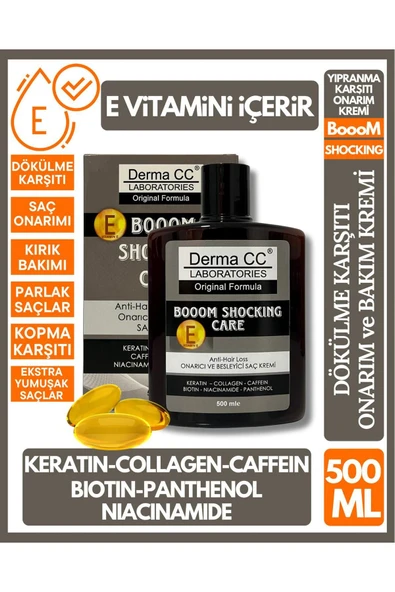 DERMA CC LABORATORIES BoooM Shocking Cream - Yoğun Dökülme Karşıtı Saç Kremi 500ml ürün görseli 1