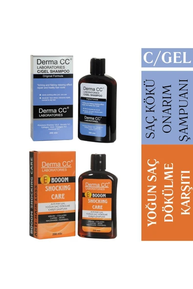 DERMA CC LABORATORIES C/gel Shampoo 200ml + Booom Shocking Care Shampoo 200ml ürün görseli 1
