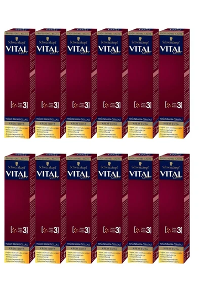 VİTAL Colors Krem Tüp Saç Boyası 5-889 ŞARAP KIZILI 60 ml X 12 adet ürün görseli 1