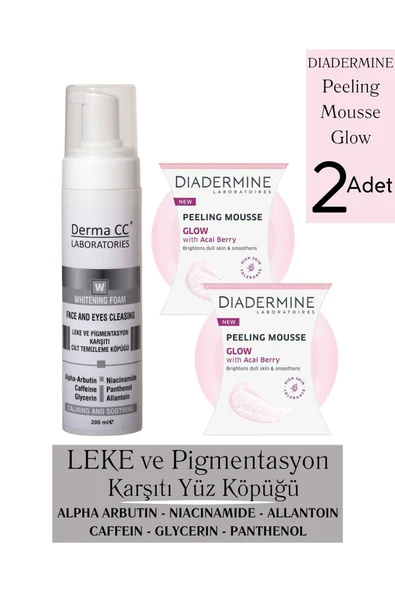 DERMA CC LABORATORIES LEKE Karşıtı Cilt Temizleyici Köpük 200m + Diadermine Peeling 75ml X 2 GLOW ürün görseli 1