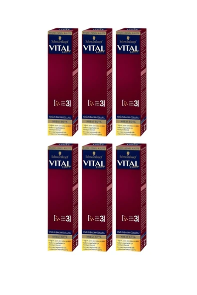 VİTAL Colors Krem Tüp Saç Boyası 7-554 ALTIN KARAMEL 60 ml X 6 adet ürün görseli 1