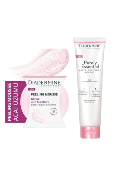 DİADERMİNE Naturally Köpük Peeling Işıltı Veren 75 ml + Makyaj Temizleme Köpüğü 150 ml ürün görseli 1