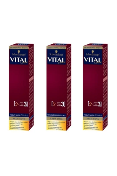 SCHWARZKOPF Şarap Kızılı Vital Saç Boyası Tüp 60 ml 5-889  3 Adet ürün görseli 1