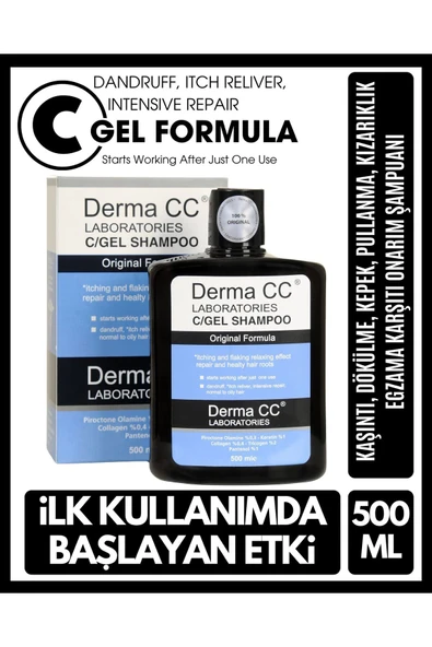 DERMA CC LABORATORIES C/gel Şampuan 500m X 2- Saç Dökülmesi-kepek-kaşıntı-kızarıklık Karşıtı Şampuan ürün görseli 1