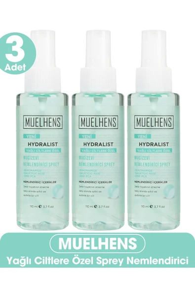 MUELHENS Hydralist Mucizevi Nemlendirici Sprey Yağlı Cilt 110 ml X 3 Adet ürün görseli 1