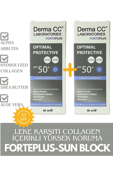 DERMA CC LABORATORIES Güneş Kremi SPF50+ FORTE PLUS Yüksek Koruma Katmanlı Koruyucu 50ml X 2 Adet ürün görseli 1