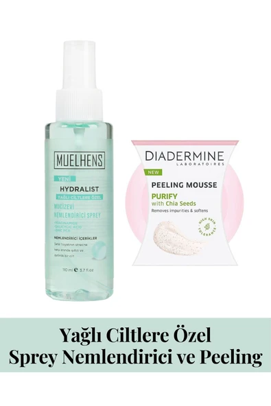 MUELHENS Hydralist Sprey Nemlendirici Yağlı Cilt 110m + Arındırıcı Peeling 75m ürün görseli 1