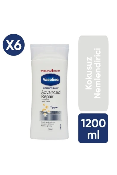 VASELİNE Gelişmiş Onarım Vücut Losyonu 200 Ml 6 Adet Intensive Care Advanced Repair Dry Skin Kuru Ciltler ürün görseli 1