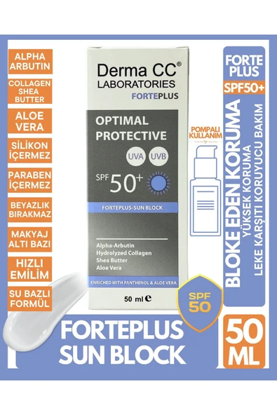 DERMA CC LABORATORIES Güneş Kremi SPF50+ FORTE PLUS Yüksek Koruma Katmanlı Koruyucu 50ml ürün görseli 1