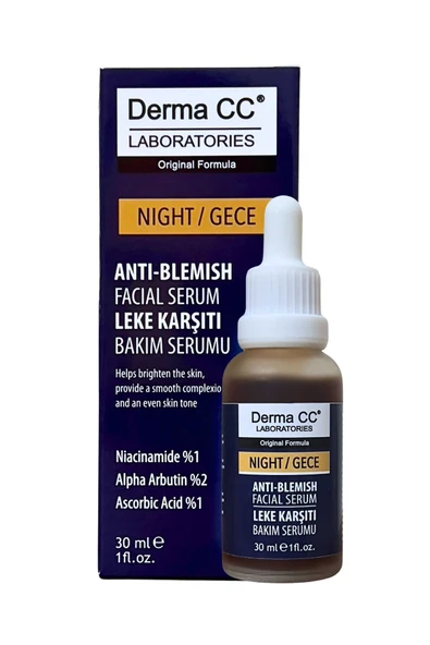 DERMA CC LABORATORIES Leke Karşıtı Ton Eşitleyici, Aydınlatıcı Arbutin/Niacinamıde Ampul 30m - NIGHT ürün görseli 1