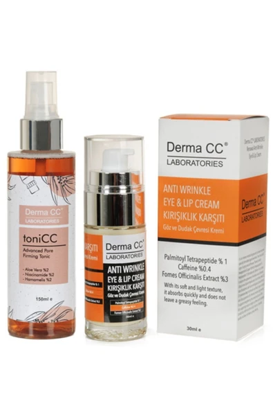 DERMA CC LABORATORIES Göz Ve Dudak Çevresi Kırışık Kremi 30ml + Gözenek Sıkılaştırıcı Tonik 150ml ürün görseli 1