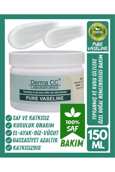 DERMA CC LABORATORIES Çatlak Onarıcı SAF - KATKISIZ Vazelin EL, AYAK, TOPUK 150ml ürün görseli 1