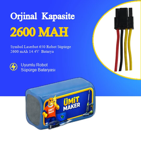Symbol Laserbot 650 Robot Süpürge 2600 mAh 14.4V  Batarya – Orjinal Uyumlu Uzun Ömürlü, Yüksek Performans Pil ürün görseli 1