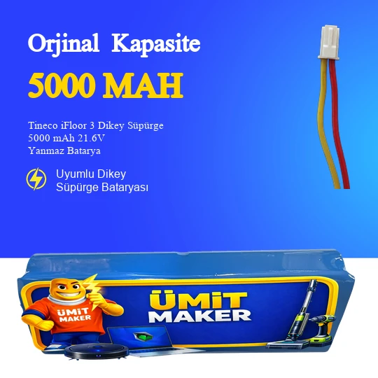 Tineco iFloor 3 Dikey Süpürge 5000 mAh 21.6V Yanmaz Batarya – Orjinal Uyumlu Uzun Ömürlü, Yüksek Performans Pil ürün görseli 1