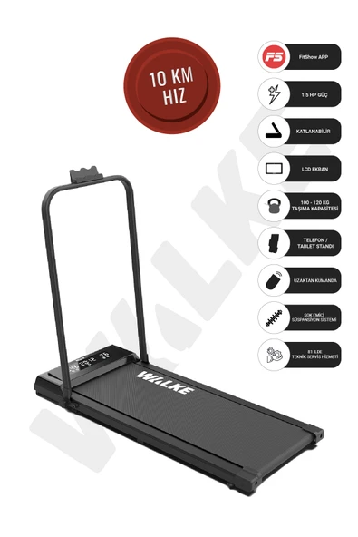 Walke W-Fit Uzaktan Kumandalı Katlanabilir Koşu Bandı ürün görseli 1