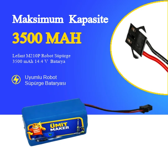 Lefant M210P Robot Süpürge 3500 mAh 14.4 V  Batarya – Orjinal Uyumlu Uzun Ömürlü, Yüksek Performans Pil ürün görseli 1