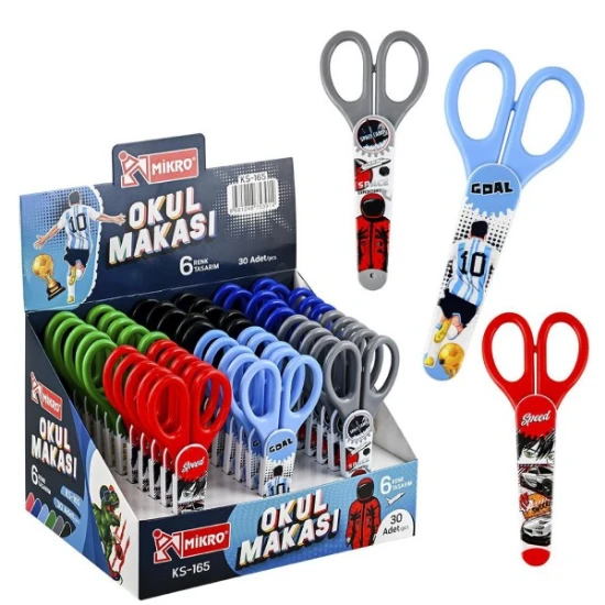 1 adet mikro koruma kapaklı çocuk makası 14 cm erkek model çelik uç ürün görseli 1