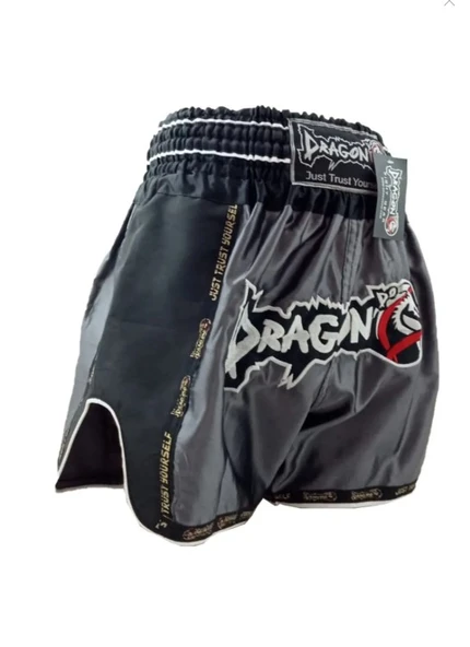 DragonDo MT3075 Retro NEO Kick Boks Şortu Muay Thai Şort Antrasit ürün görseli 1