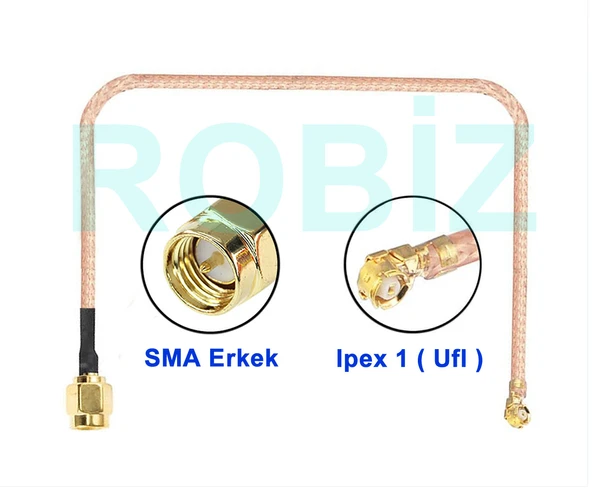 15cm Sma Erkek Ipex1 Mhf1 RF Bağlantı Kablosu  Altın Kaplama Soket Konnektör Koaksiyel Kablo UFL U.FL IPX IPEX Mini PCIe 1.13 Wifi Gsm Gps ürün görseli 1