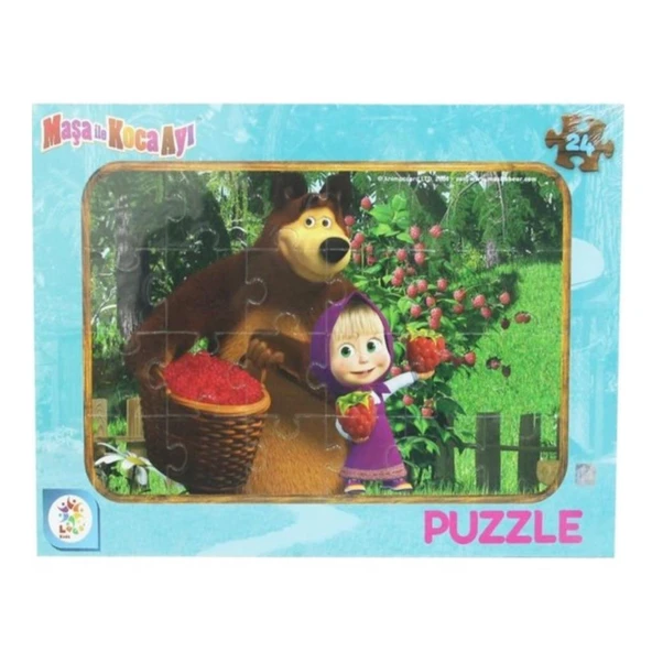 MS7537  MASHA KOCA AYI 24 PARÇA FRAME PUZZLE (2 ASORTİ) ürün görseli 1