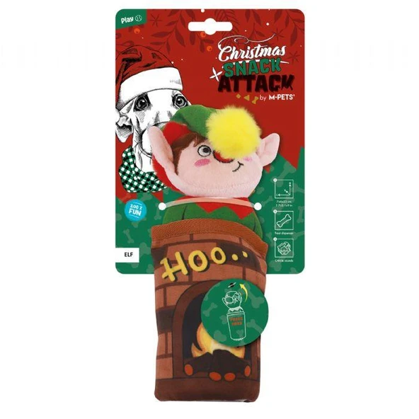 M-PETS CHRISTMAS ELF SNACK ATTACK KÖPEK OYUNCAĞI ürün görseli 1