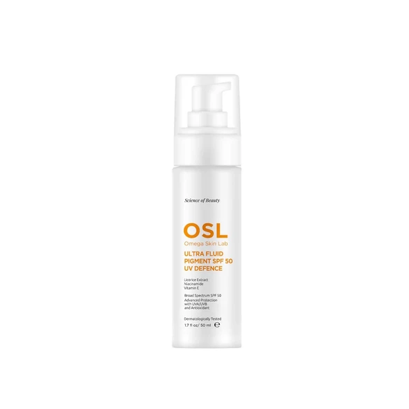 Omega Skin Lab Ultra Fluid Pigment SPF50 UV Defence Aydınlatıcı Güneş Koruyucu Krem 50 ml ürün görseli 1