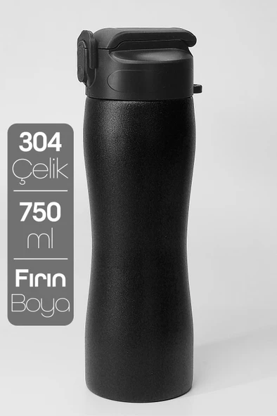 Komple Paslanmaz Çelik Matara Pipetli Mat Renk Spor Matarası Suluğu 304 Çelik Suluk Siyah 1158 ürün görseli 1