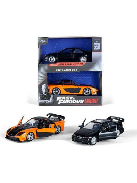 Jada Hızlı & Öfkeli 2'li Paket Heıst Honda Cıvıc Ej1 & Han's Mazda Rx-7 ürün görseli 1