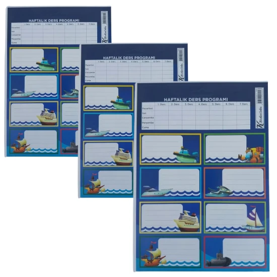 kendinden yapışkanlı okul etiketi-kitap defter etikeli 3 parça (24 kitaplık) ürün görseli 1