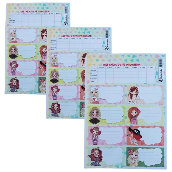 kendinden yapışkanlı okul etiketi-kitap defter etikeli 3 parça (24 kitaplık) ürün görseli 1