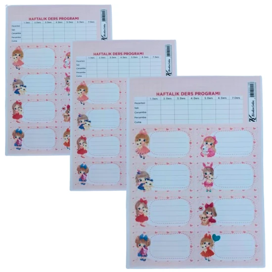 kendinden yapışkanlı okul etiketi-kitap defter etikeli 3 parça (24 kitaplık) ürün görseli 1
