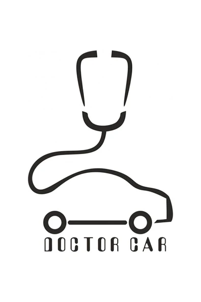 Doktor Aracı Oto Sticker Siyah 30 Cm ürün görseli 1
