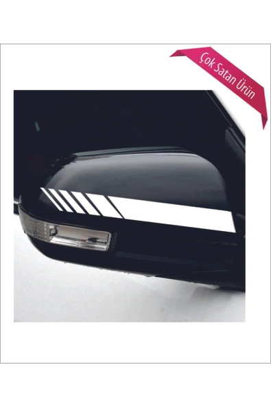 Oto Ayna Şerit Sticker Beyaz 2 Li 20*2,5 Cm ürün görseli 1