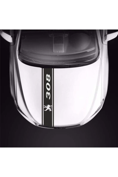 Peugeot 308 İçin Uyumlu Aksesuar Oto Kaput Şerit Sticker ürün görseli 1