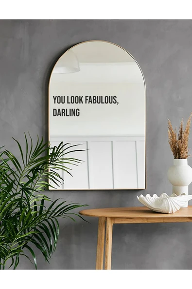 You Look Fabulous Ayna Stickeri Siyah 37X12 cm ürün görseli 1