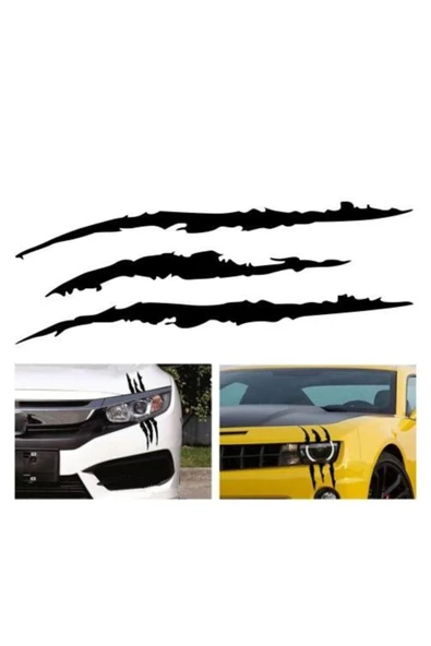 Monster Canavar Pençe Izi Oto Sticker Siyah 40*15 Cm ürün görseli 1