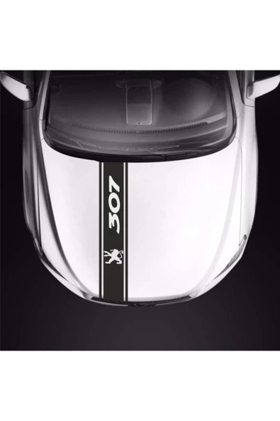 Peugeot 307 İçin Uyumlu Aksesuar Oto Kaput Şerit Sticker ürün görseli 1