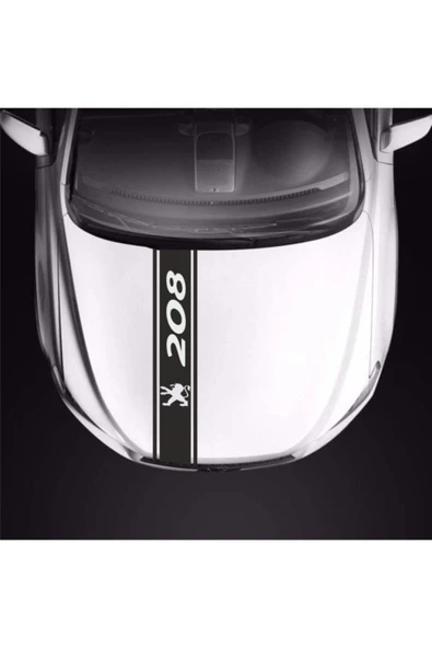 Peugeot 208 İçin Uyumlu Aksesuar Oto Kaput Şerit Sticker ürün görseli 1