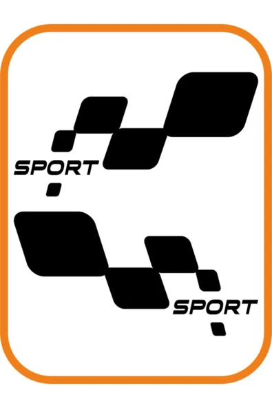 Yan Sport Damalı Oto Sticker Sağ-Sol Takım 2 Adet Siyah 30*16 Cm ürün görseli 1