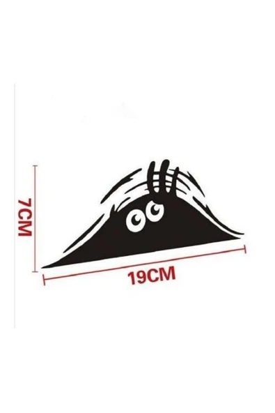 Meraklı Gözler Oto Sticker Siyah 19*7 Cm ürün görseli 1