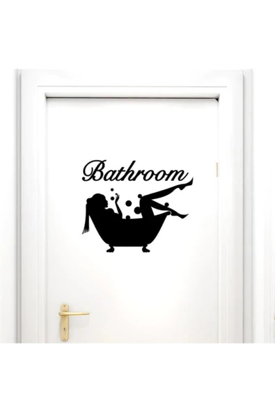 Kadın Figürlü Bathroom Banyo Sticker ürün görseli 1
