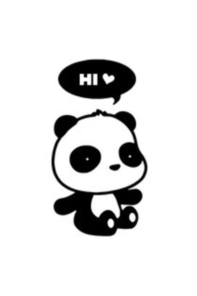Sevimli Panda Tasarım  Oto Sticker 15*8 Cm - Resim 2