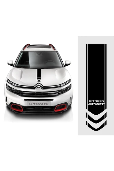Citroen İçin Uyumlu Aksesuar Oto Kaput Şerit Sport Sticker. ürün görseli 1