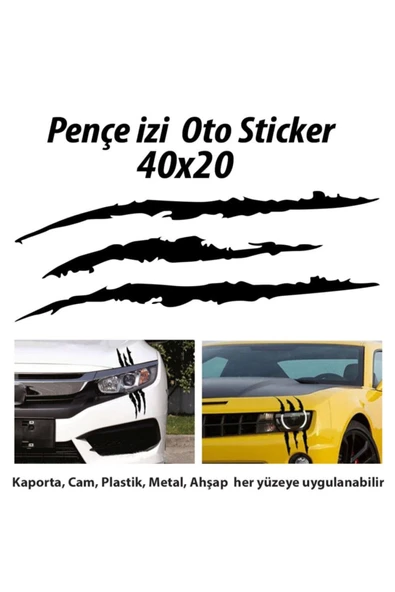 Monster Canavar Pençe Izi Oto Sticker 40*20 Cm ürün görseli 1