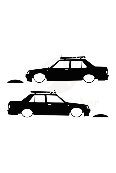 Tofaş Şahin Basık Oto Gölge Sticker Siyah 20*5 Cm ürün görseli 1