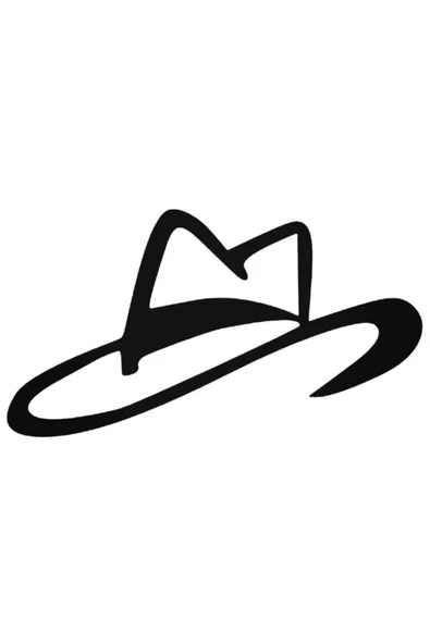 Western Kovboy Hat Oto Sticker 20 Cm ürün görseli 1