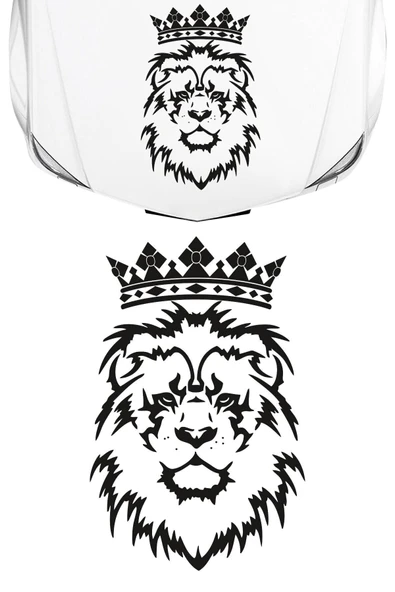 Oto Kaput Sticker Aslan Tasarım SİYAH 40*60 Cm ürün görseli 1