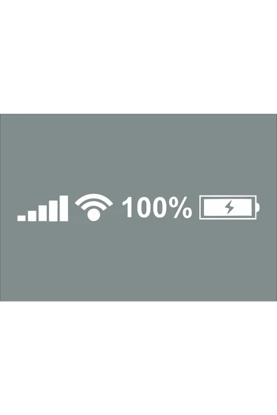 Oto Cam Sticker Bildirim Çubuğu Pil Wifi Şarj Beyaz 35*4 Cm ürün görseli 1